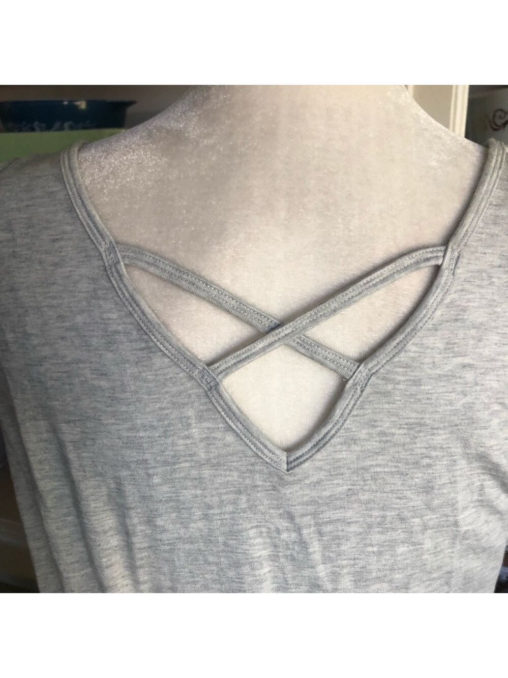 Athleta Heather Gray Dress w/ Criss Cross Back - Size Small - Picture 7 of 16
